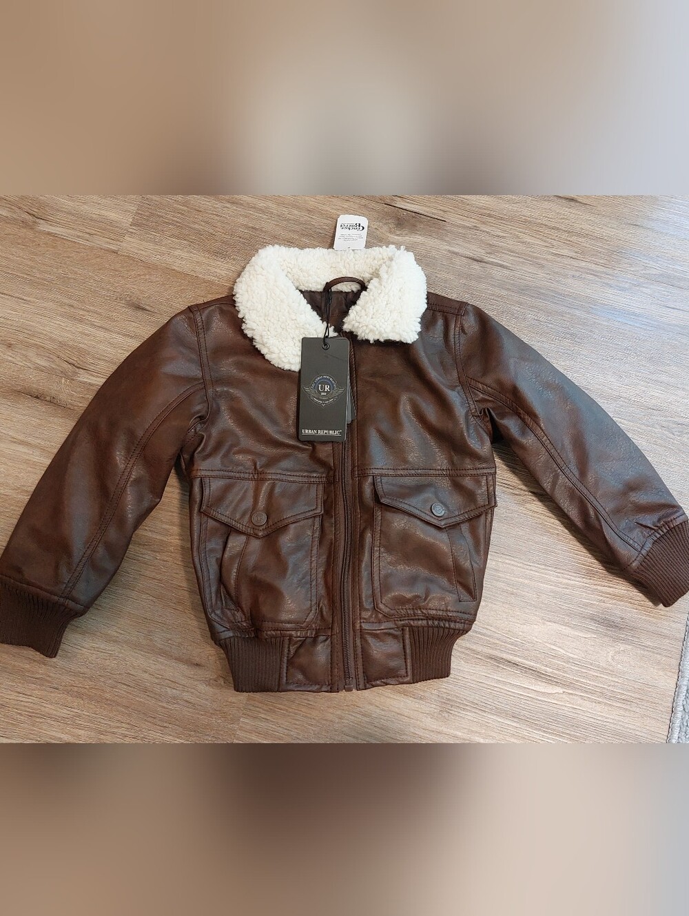 NWT Brown Faux Leather Jacket